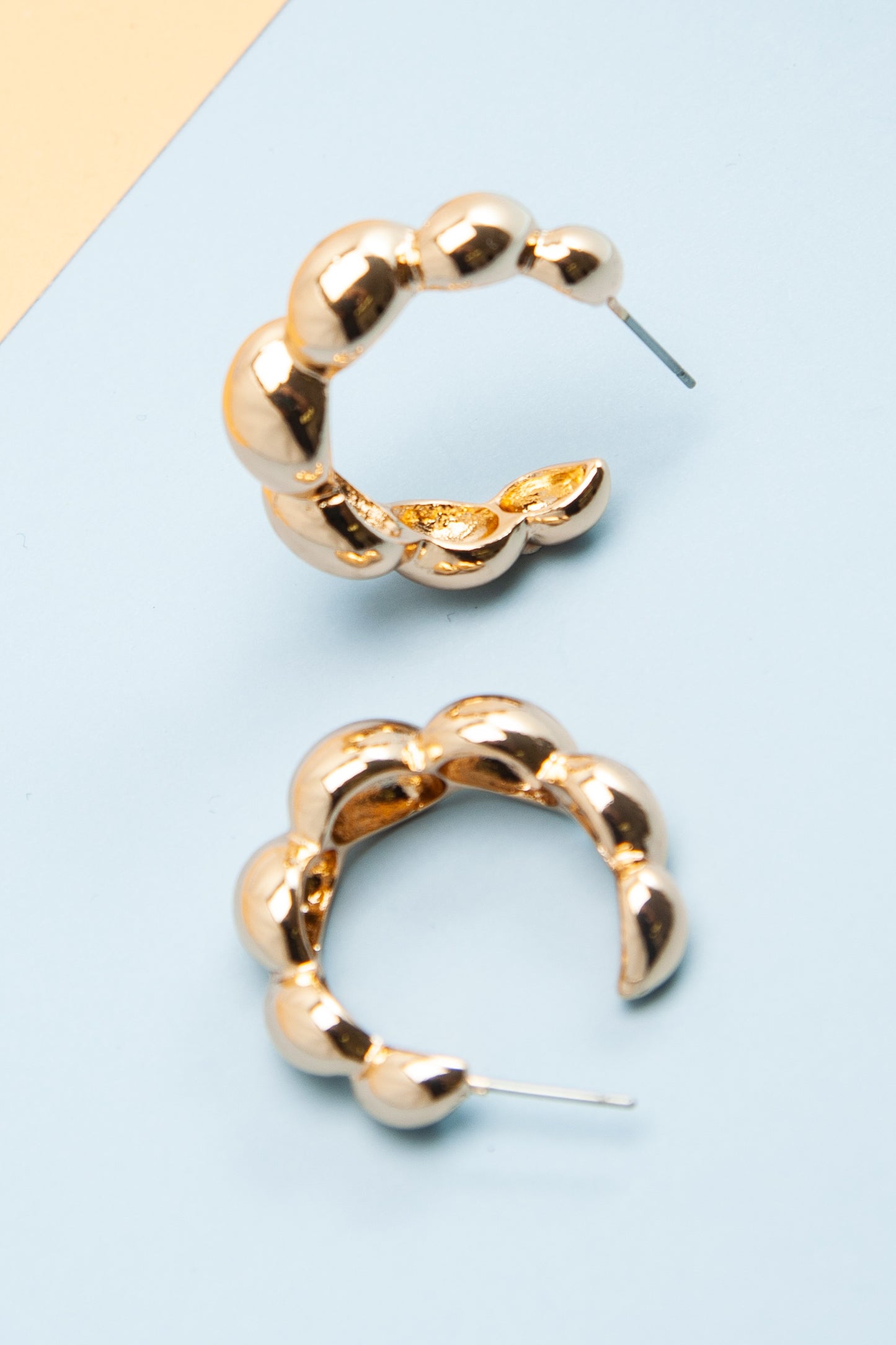 Bubble Hoop Earrings in Gold