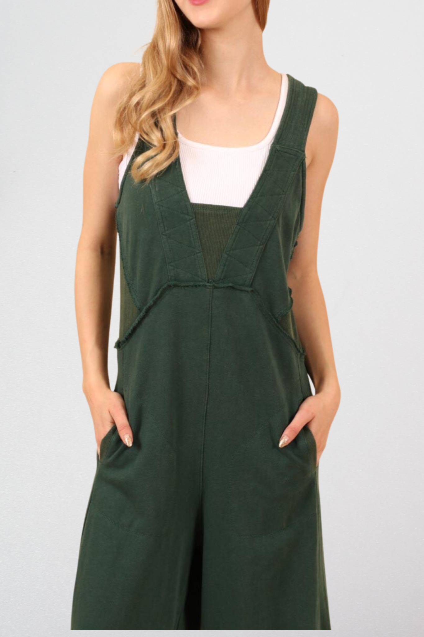 Wide Leg Jumpsuit in Kale