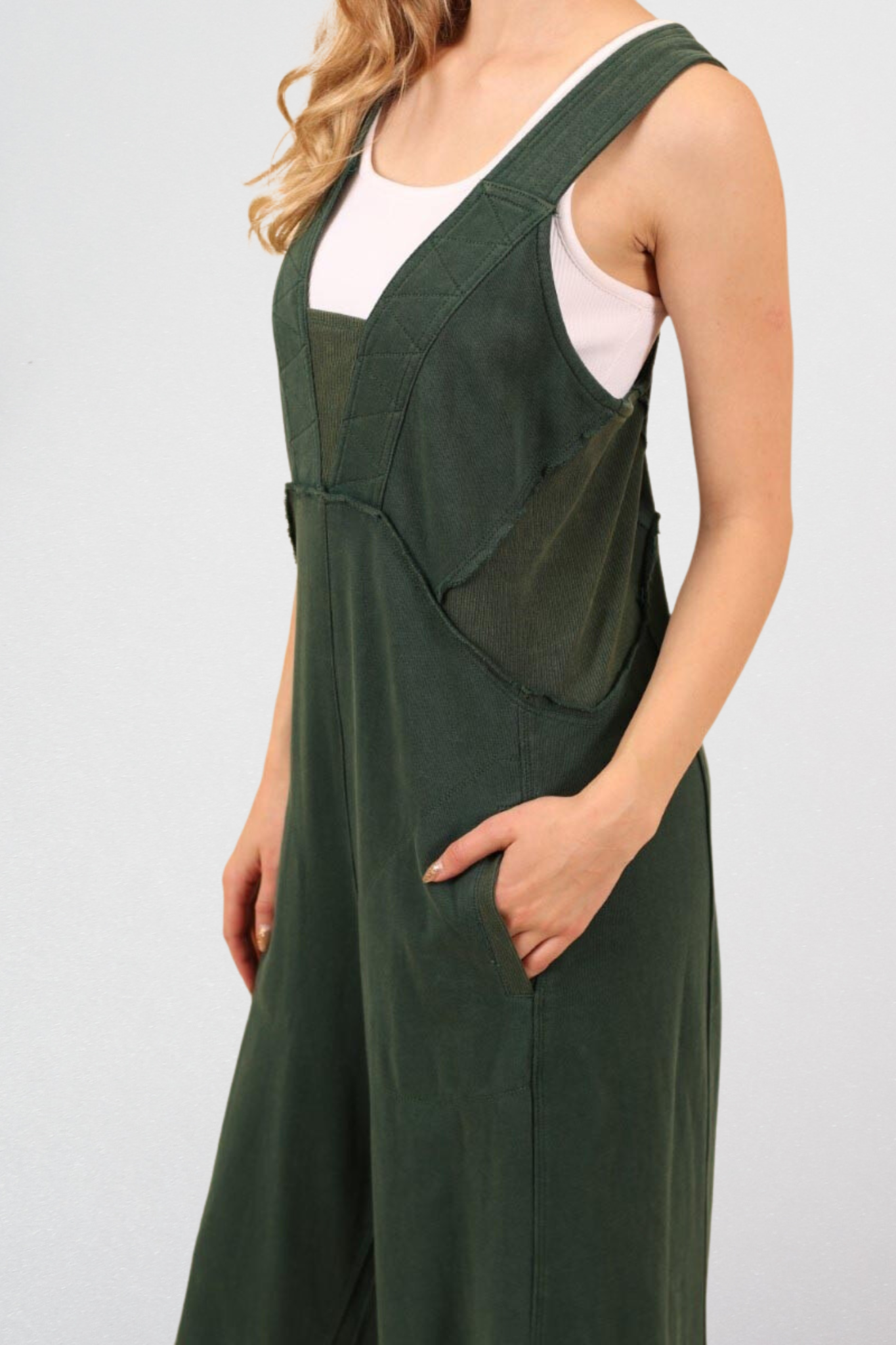 Wide Leg Jumpsuit in Kale
