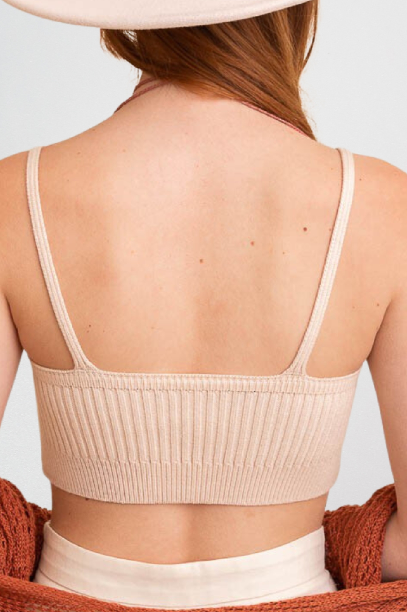 Rib-Knit Sweater Brami in Almond Milk