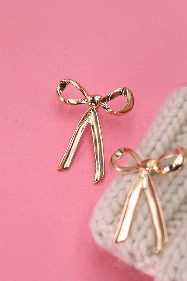 Bow Earrings in Gold