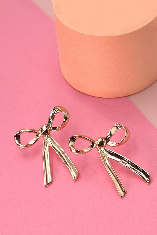 Bow Earrings in Gold