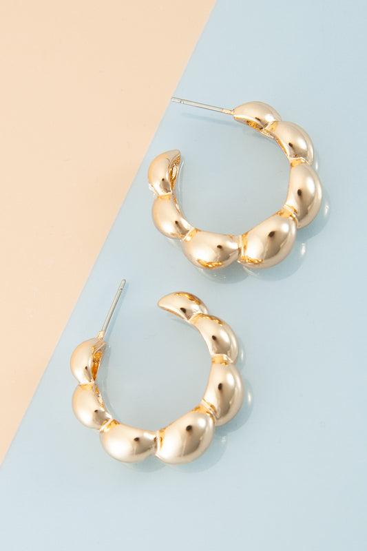 Bubble Hoop Earrings in Gold