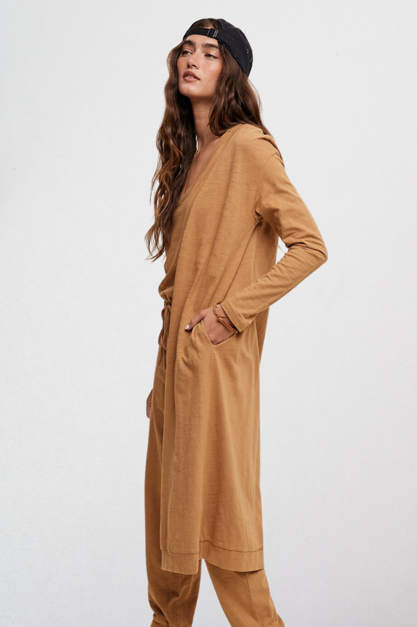 Jumpsuit and Cardigan Set in Toffee