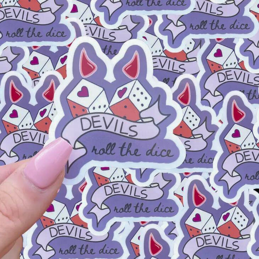 Devils Roll the Dice Waterproof Sticker